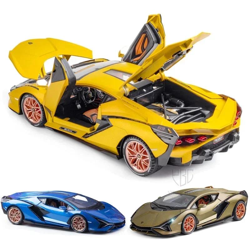 1/18 Lamborghini SIAN FKP37 Car Model Alloy Diecast Boys Toy Supercar High Simulation 4 Door Opened Collections Kids Toy