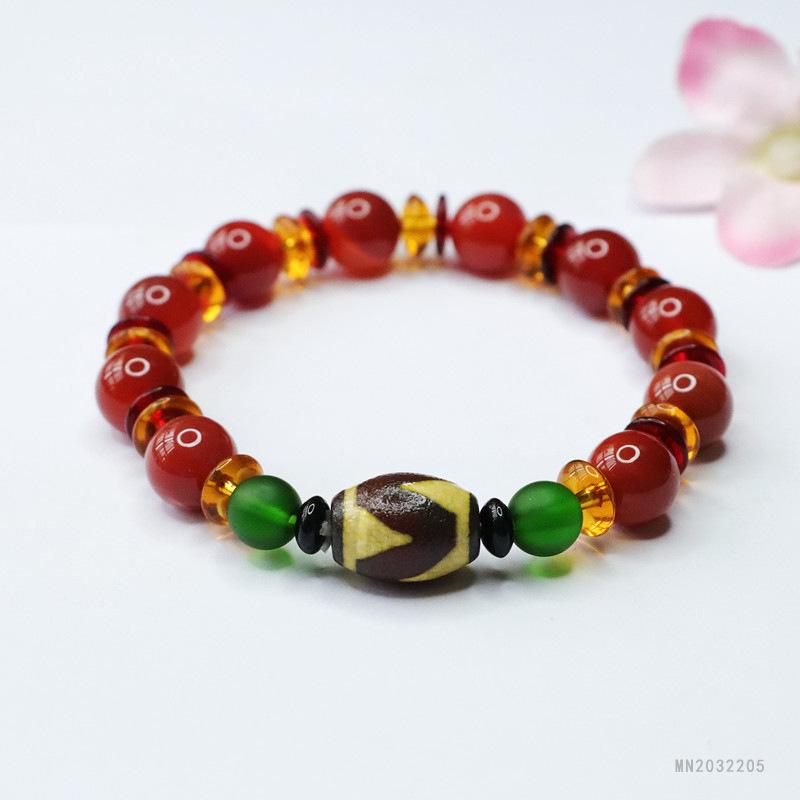2026 Tooth Tibet Beads Chalcedony Bracelet Red Agate Jewelry Factory Live Delivery S2032205