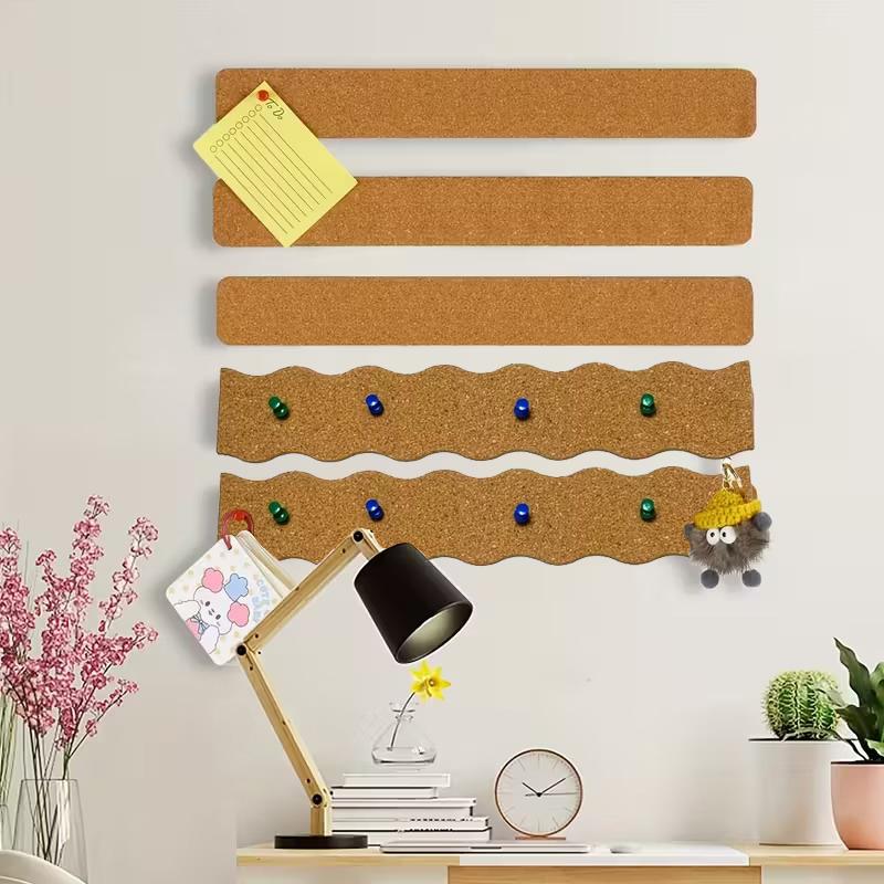 2/4 Stück Selbstklebende Korkstreifen Wandorganizer Pinnstreifen Memoboard Fotoanzeige Heim-Büro-Dekor