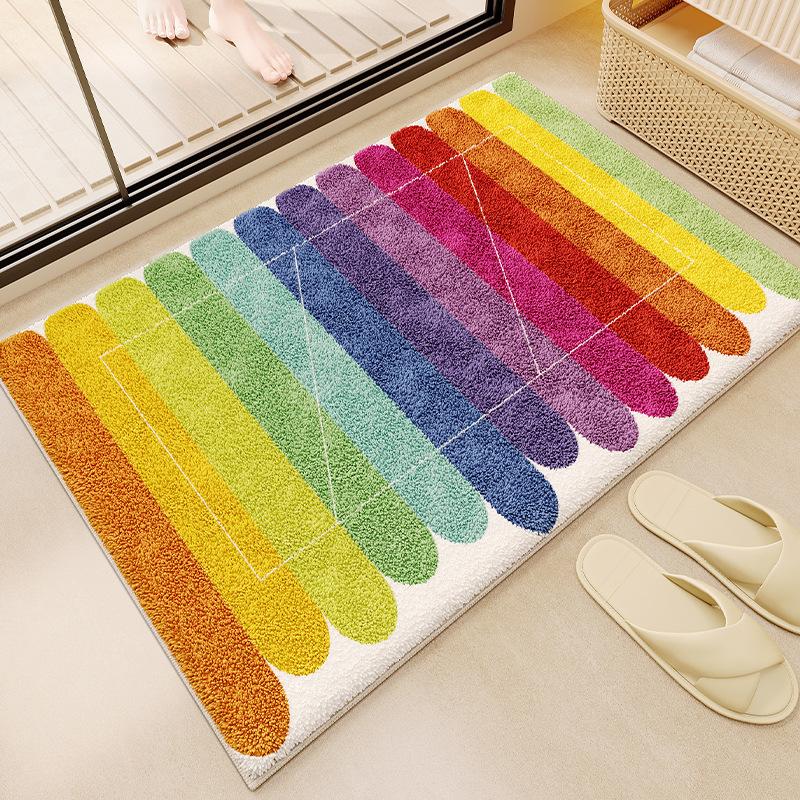 Absorbent Monster Bathroom Floor Mat Bathroom Floor Mat Imitation Cashmere Door Mat Non-slip Mat Household Bedroom Carpet Door Mat