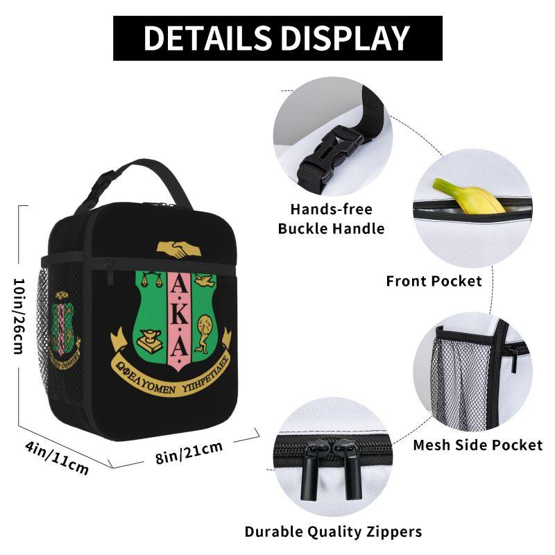AKA Sorority Gifts Lunch Box Reusable Oxford Tote Bag Large Capacity Cooler Thermal Lunch Bags for Women Men Travel Work Picnic