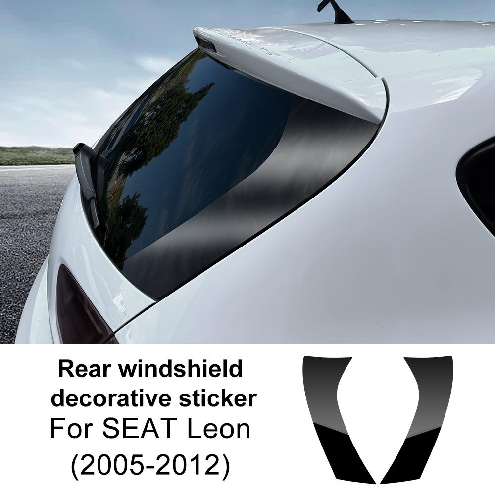 Для Seat Leon Altea 2005 2006 2007 2008 2009 2010 2011 2012 Автомобильная наклейка-декор на заднее стекло Узор под карбон Глянцевый черный