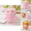 Adorable Plush Bear And Pig Toy Glitter Eyeglass Holder Mini Cartoon Animal Ornament