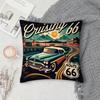 Fashion Us Route 66 Pillow Case Square Double-Sided Printing Sofa Cushion Cover Pillowcase Bedroom Bedside