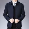 Men Suit Coat Formal Business Style Turn-down Collar Zipper Placket Long Sleeve Anti-wrinkle Men Spring Fall Jacket