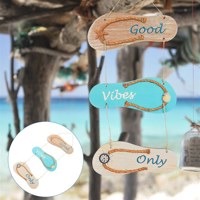 Sign Door Plaque Nautical Beach Summer Slipper Wall Welcome Wood Decor Hanging Ornament Flip Signs Ocean Coastal Flop Decoration