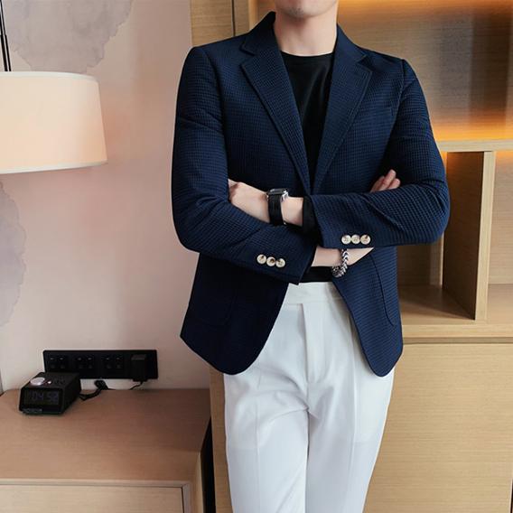 Men's Autumn Casual Slim Suit Suit Jacket Youth Long Sleeve Barge Collar Spring Jacket