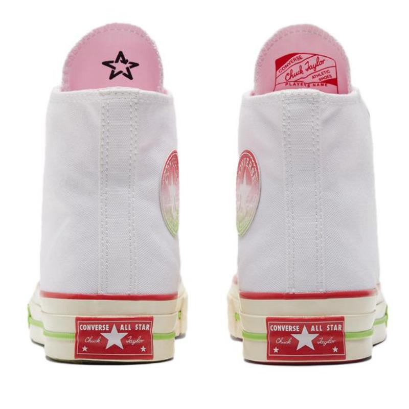 Converse 1970s Chuck Taylor All Star Watermelon Trend High-Top Canvas Shoes Unisex White with Pink