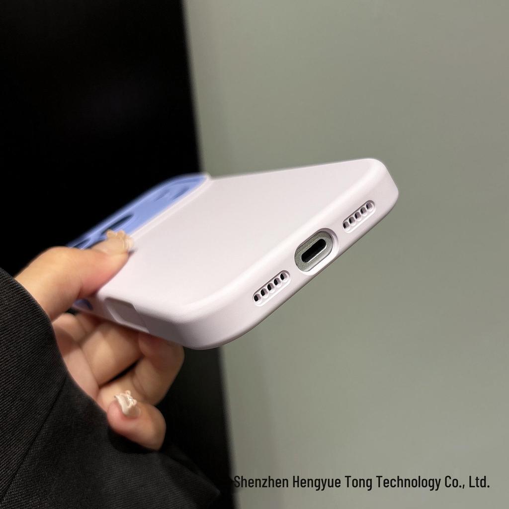 iPhone 17 Pro Max Case: Contrast Color, Drop-proof Liquid Silicone Imitation