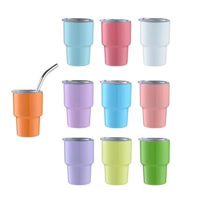 1 Pezzo Mini Bicchieri da 3oz con Coperchio e Cannuccia Bottiglie d'Acqua in Acciaio Inossidabile per Sublimazione Bicchierini di Metallo Articoli per Bevande Estivi Invernali