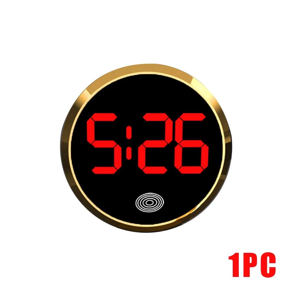 1pc Auto Interior Accessories Universal Car Dashboard Digital LED Clocks Touch Screen Stick-On Mini Ornament Decoration Watch