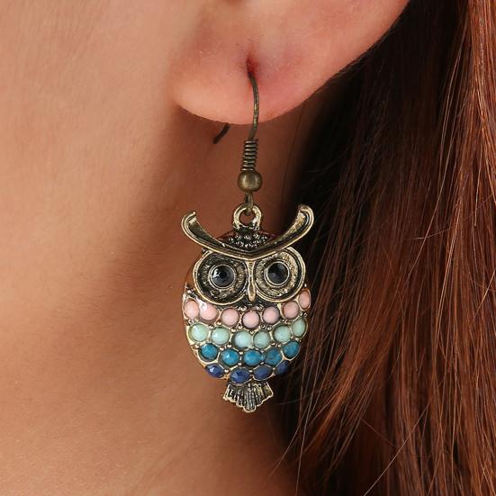 Bohemian Women Butterfly Dragonfly Rhinestone Charm Hook Earrings Jewelry Gift