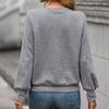 Women Autumn Winter Long Sleeve O Neck Solid Color Pullover Knitted Sweater Top