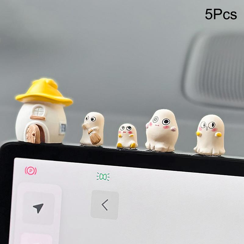 Niedliche Cartoon Auto Innendekoration Lustiger Kleiner Geist Auto Mittelkonsole Rückspiegel Dekoration Autozubehör Geschenke