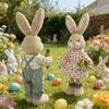 Soft Fabric Easter Rabbit Doll Toy Height Adjustable Hare Figure Ornament For Kids Room Garden Yarn Festival Decoration