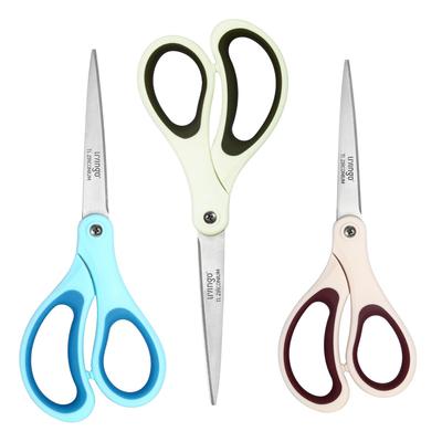 LIVINGO 3-Piece Scissors Set Titanium Coated Sharp Blades Rubber Grip Office Supplies Cardboard Fabric Smooth Cutting