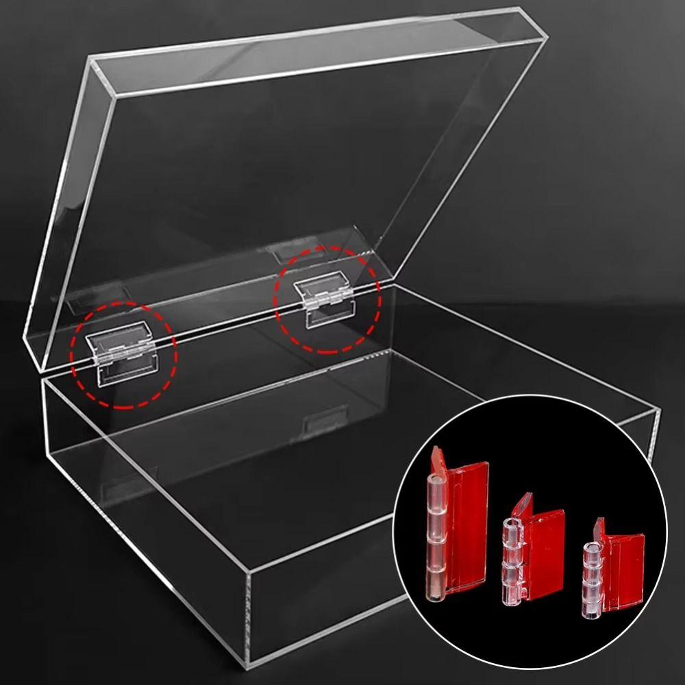 Transparent Folding Hinge Acrylic Fixing Hinge New Door Hinges  for Cabinet Drawer Jewelry Boxes