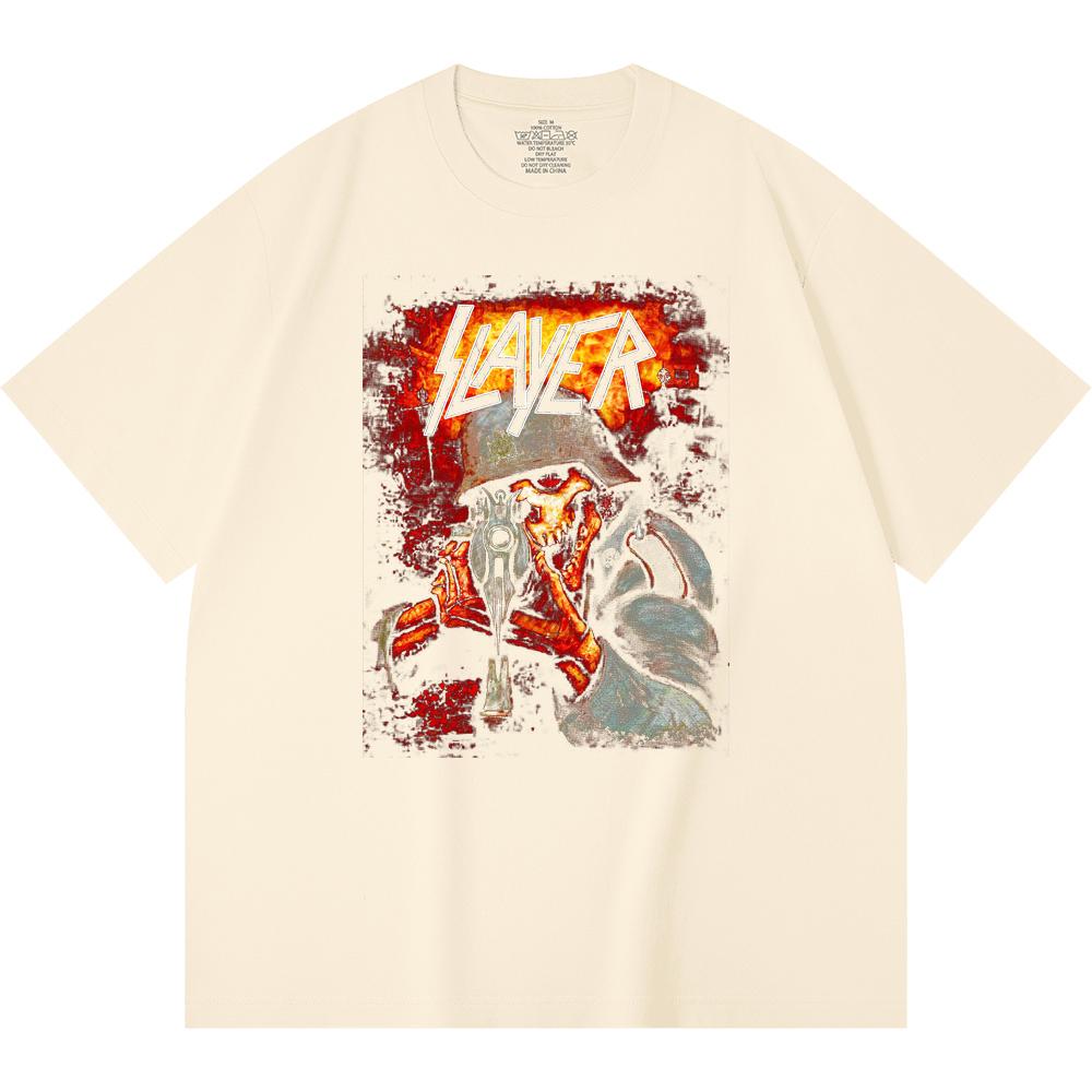 230 Gsm 100% Cotton Heavy Metal T-Shirt Rock Band Popular Music Print Unisex Heavy Cotton T Shirt