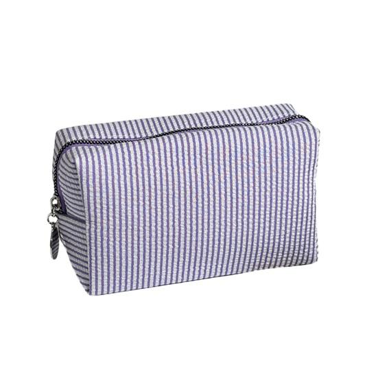 Striped Cosmetic Bag Travel Makeup Pouch Portable Makeup Bag Zippered Toiletry Bag for Women Makeup Brushes фиолетовый