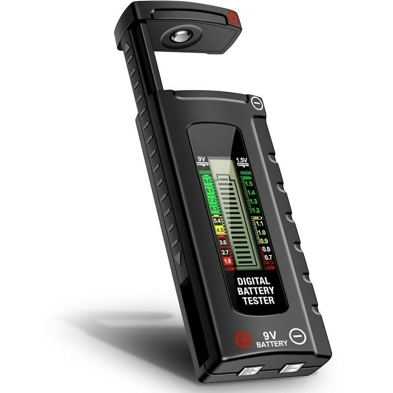 

Digital Battery Tester – Easy Read LCD Display – No Battery Required – Universal Household Battery Checker for Size AA AAA C D 9V 1.5 Cell simulator