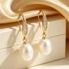 Natural Freshwater Earrings with Natural Pearls,Gold Plated Baroque Pearl Earring Fine Jewelry Wife Girl Birthday Gift