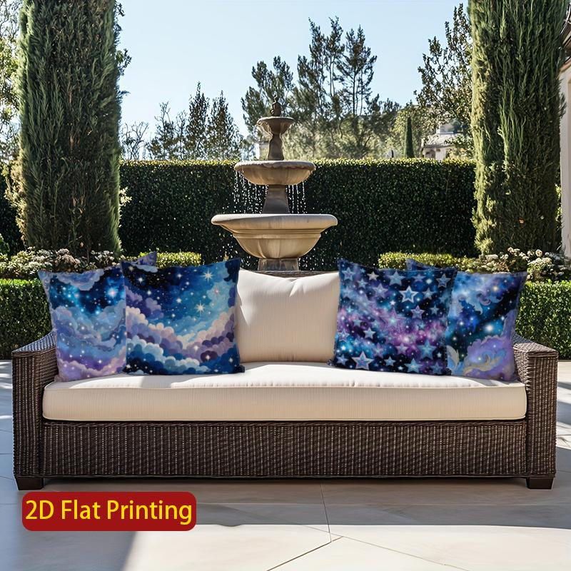 2D Starry Sky Clouds Pillow Covers For Cosy Decor Pattern Cushion Cover Suitable For Sofa Bedroom Car Pillow Cover