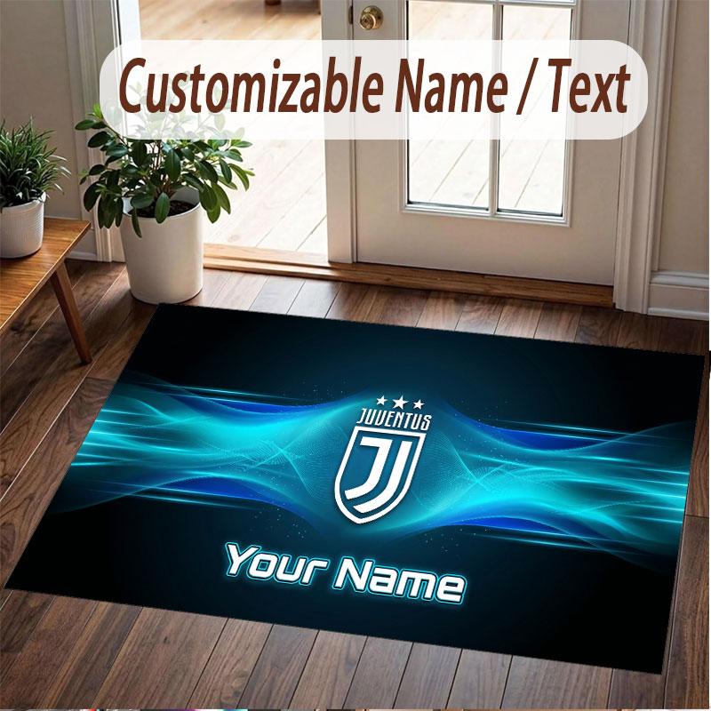 Tappeto Personalizzato Modello Juventus FC Stampa Nome Testo Morbido Antiscivolo Tappeto per Pavimento per Decorazione Interna Casa