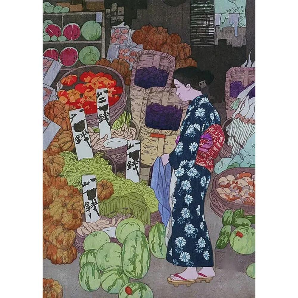Dipinti su Tela d'Arte Giapponese Vintage Stampa Poster Yayoi Kusama Katsushika Hokusai Arte da Parete Immagine HD per Soggiorno Decorazione Casa