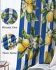 Classic Summer Blue Striped Lemon Plant Window Curtain Bedroom Decor Curtain Panel Curtains for Living Room
