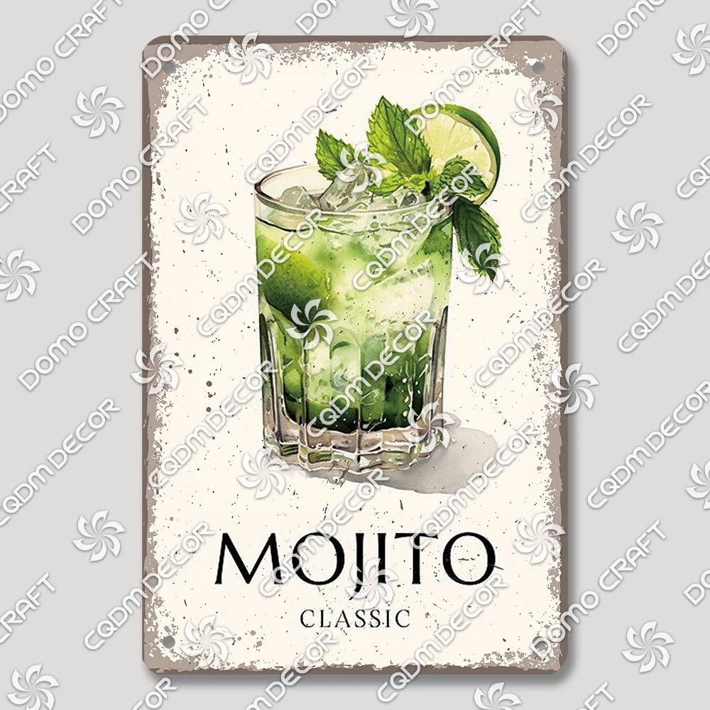 Vintage Drink Metal Tin Sign Wall Decor Mojito Margarita Aperol Spritz Negroni Limoncello  Perfect for Bar Pub Club