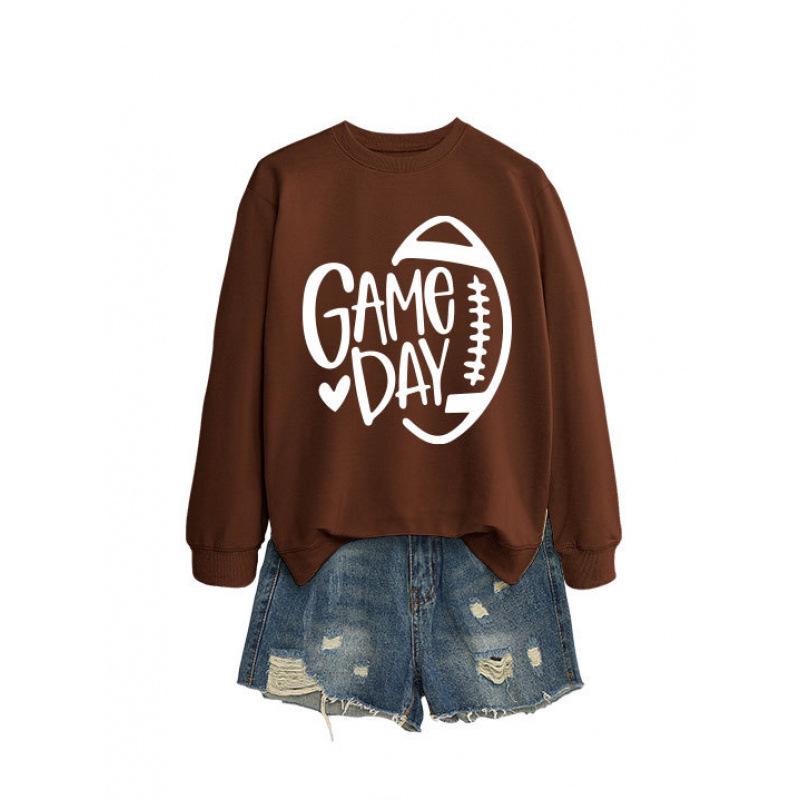 Women's Game Day Rugby Heart Long Sleeve Hoodie - Autumn/Winter Comfort
