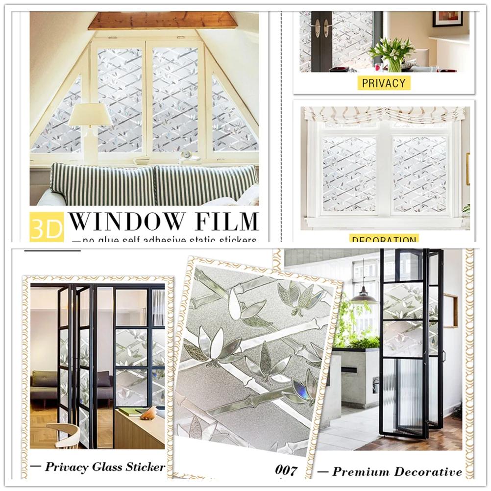 3D-Fensterfolie, Regenbogen, Sichtschutz, Mosaik-Dekoration, statisch haftende Klebefolie, UV-blockierend, Wärmeregulierung, Buntglasaufkleber