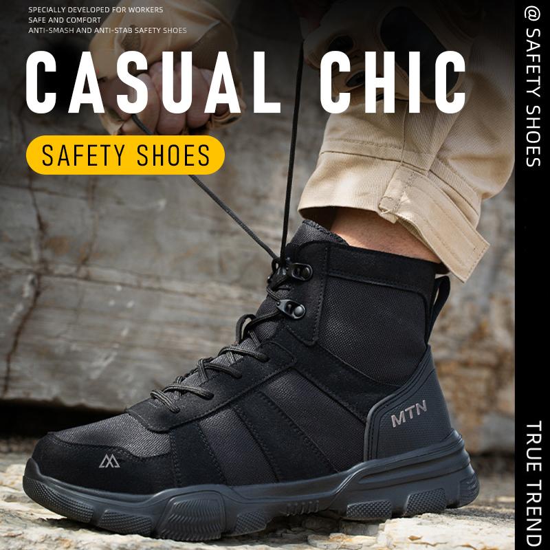 Anti-impact And Anti-piercing Work Shoes Men Lightweight Breathable Safety Shoes Indestructible Construction Working Boots Men