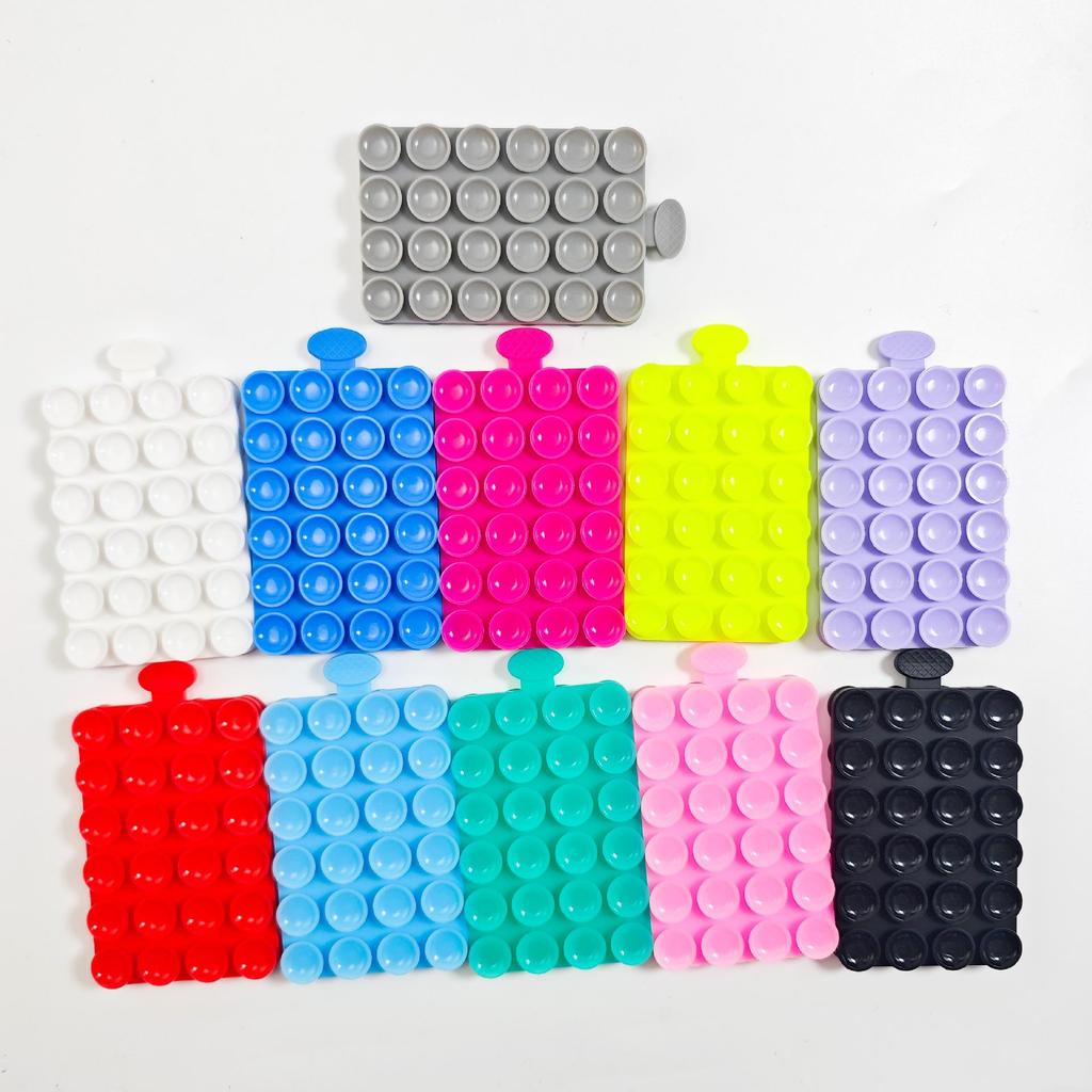 24-Piece Double-Sided Thick Silicone Suction Cups for Phone/Tablet Car Mount