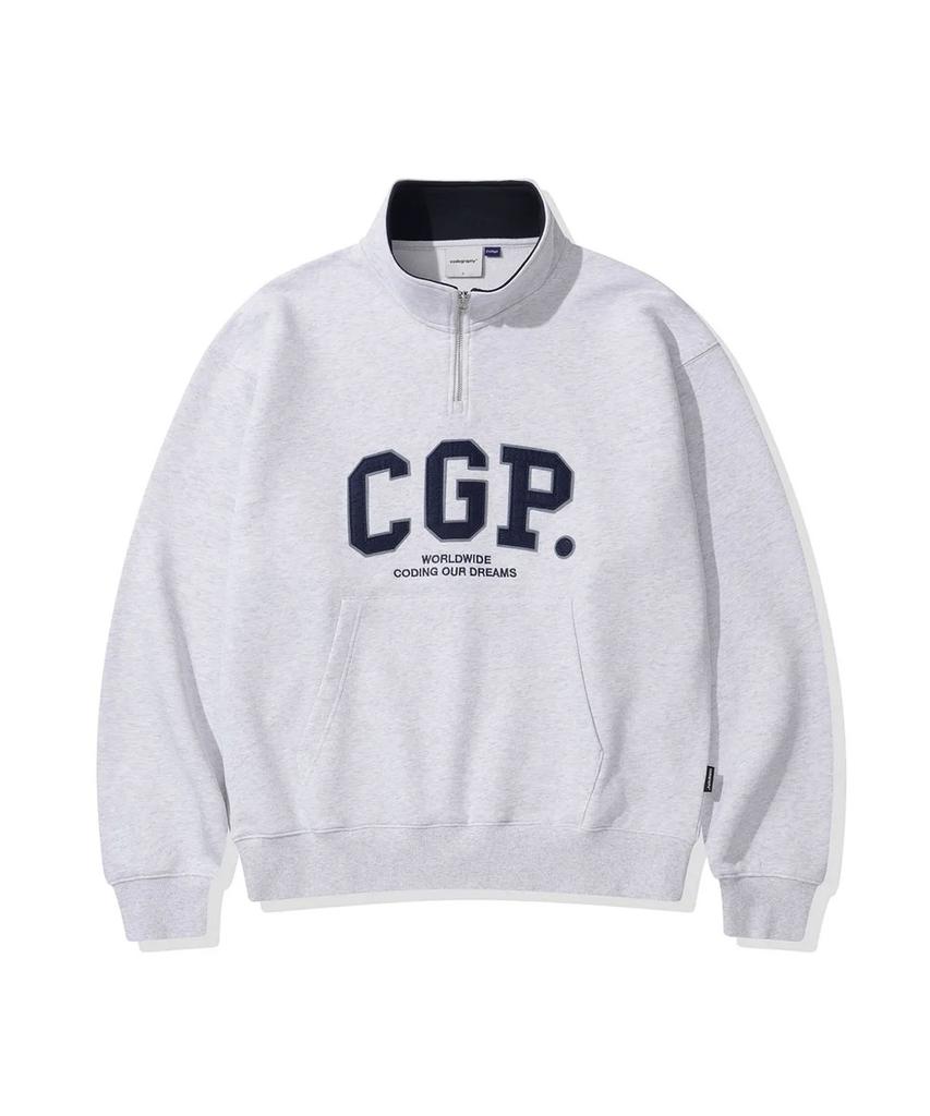 CGP Cgp Arch Logo Half Zip_Melange Grey