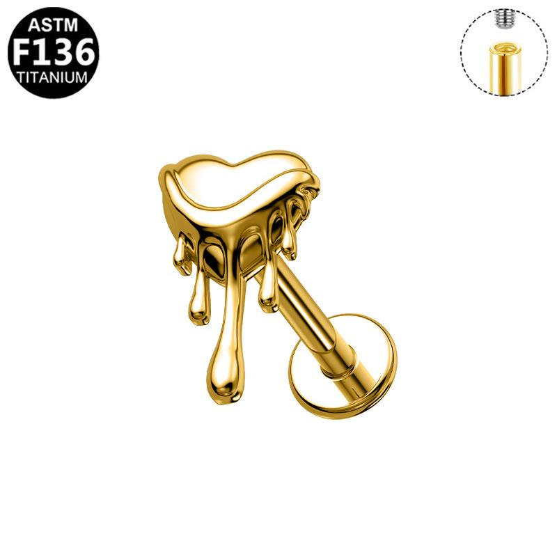 Herzförmiger Katzen-Ohrknochen-Stecker Piercing Schmuck mit lila Zirkon G23 Titan - Designer-Stil, Modisch, Schlicht.