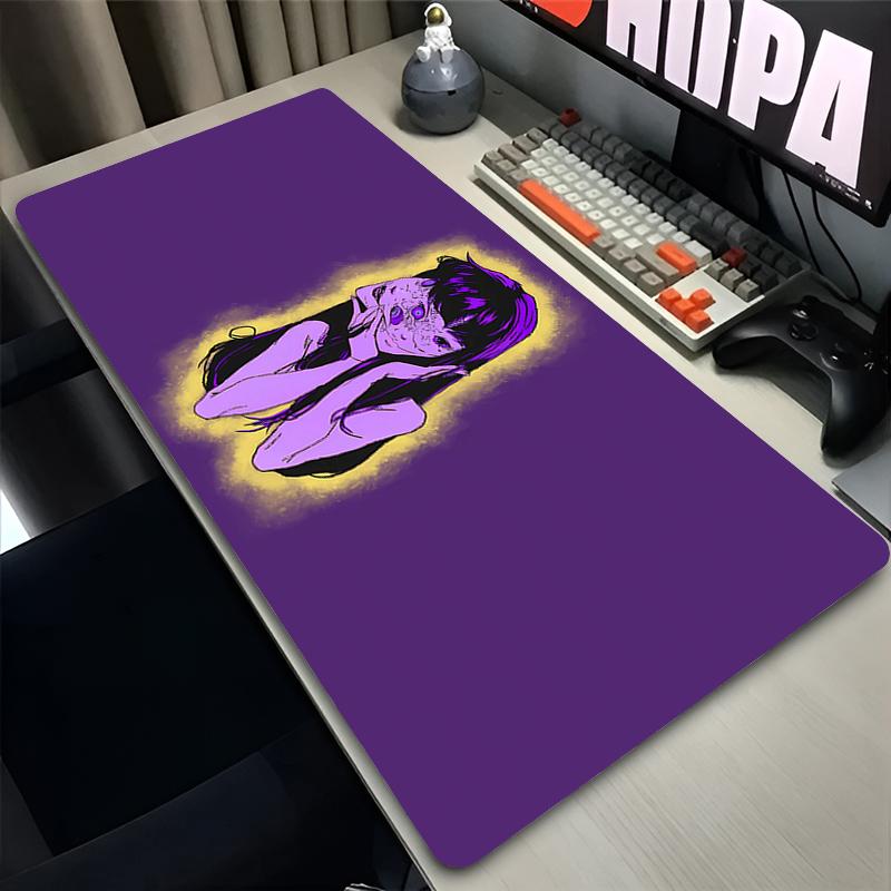 Anime Mouse Pads Large Gamer Notebook Keyboard Desk Mat Cool Carpet Rubber Gaming Accessories Junji Ito Tees Horror Mousepads