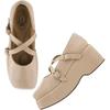 Shoetopia Stylish Solid Buckle Detailed Beige Pumps For Women & Girls /Eu38