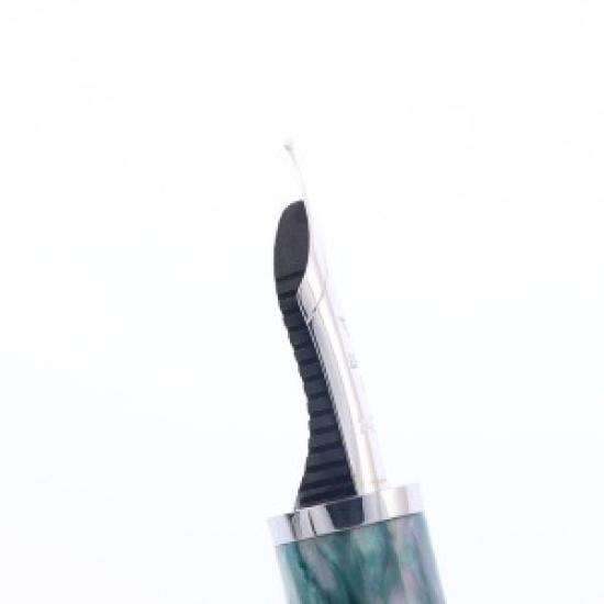 Used Leonardo Momento Zero Grande Fountain Pen | Mother of Pearl Finish | Rhodium Trim | 14K Gold Extra Fine Nib (EF) 