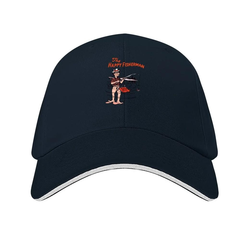 Der Glückliche Fischer Klassisches T-Shirt Baseballkappe modische Mütze Strand Papa Hut Herren Luxus Damen