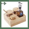 Tabletop Condiment Set with Wooden Base