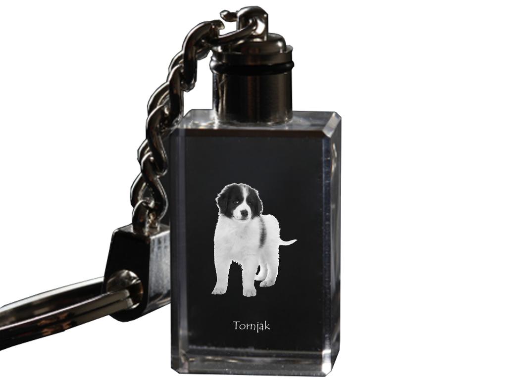 Tornjak, Bosnian And Herzegovinian - Croatian Shepherd Dog - Crystal key ring with dog photo, illuminated key ring, unique gift by Art-Dog brand