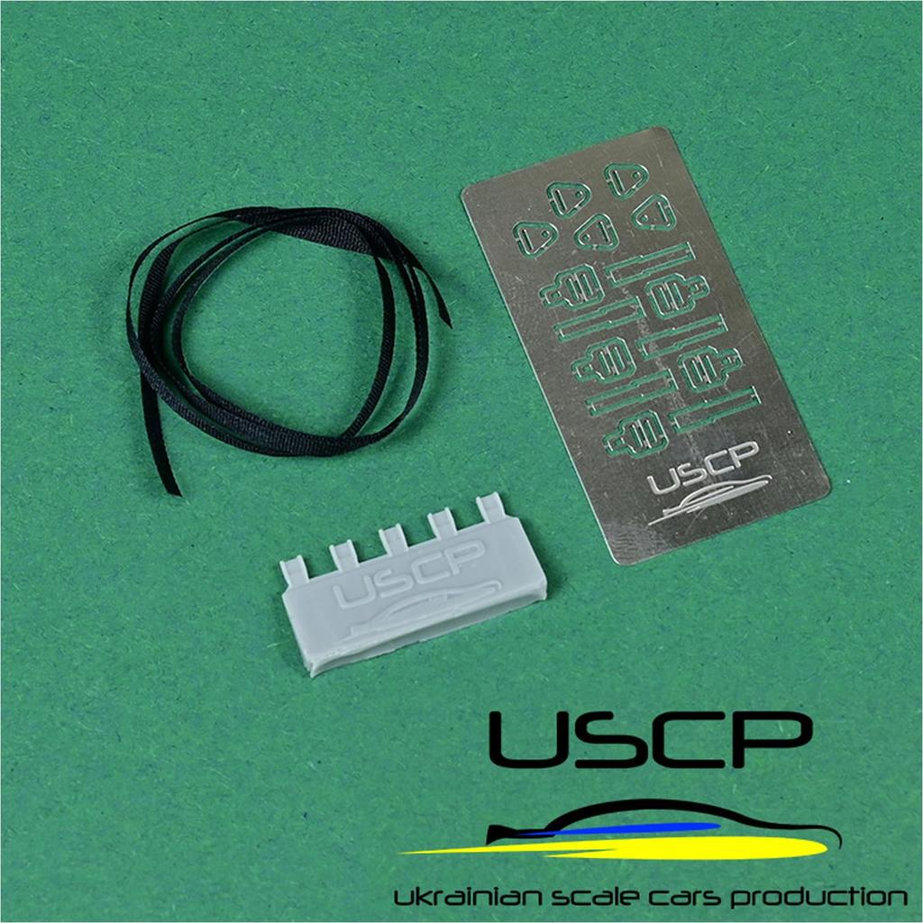 USCP Scale Seat Belts for Passenger Plastic Model SCP24A019 1/24 Cars, Black, 5-Pack, Parts,