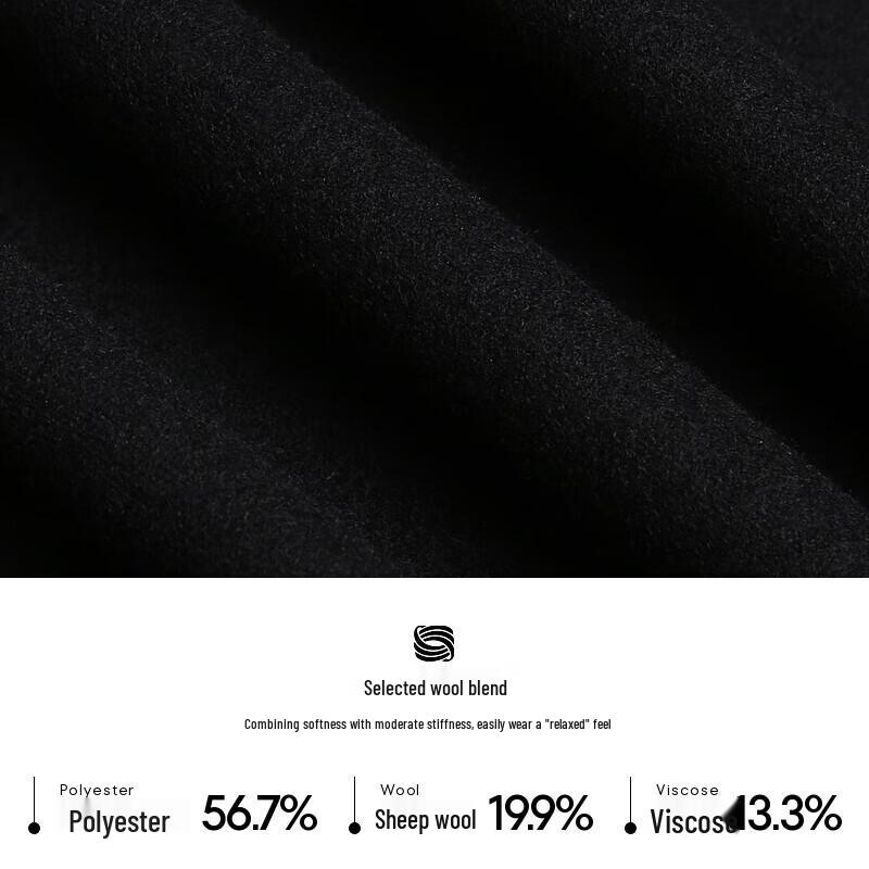 K-Boxing Men's Wool Blend Hooded Zipper Coat