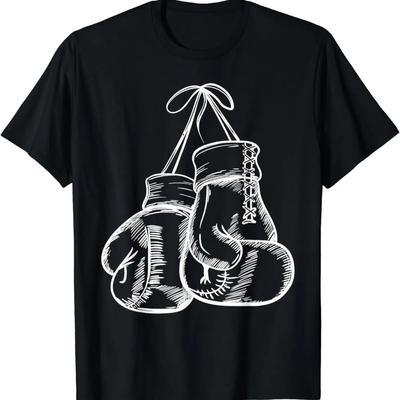 Graphic Birthday Gift Retro Love White Boxing Gloves Gifts Boxer Gift T-Shirt Unisex Style Shirts for Women Men Clothing