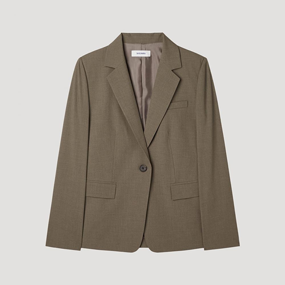 

[shs Miss] Single Breasted Slim Set Up Jacket Swsjkp22060 Br Braun/55
