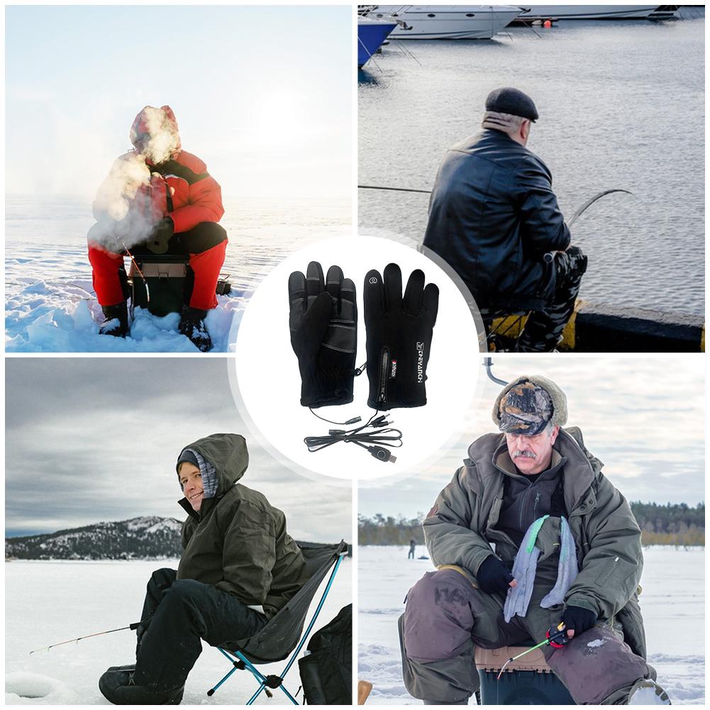 USB Touch Screen Gloves Electric Heated Hand Warmer Winter Ski Gloves Anti-Slip for Women Men Cycling Skiing Motorcycle Gloves