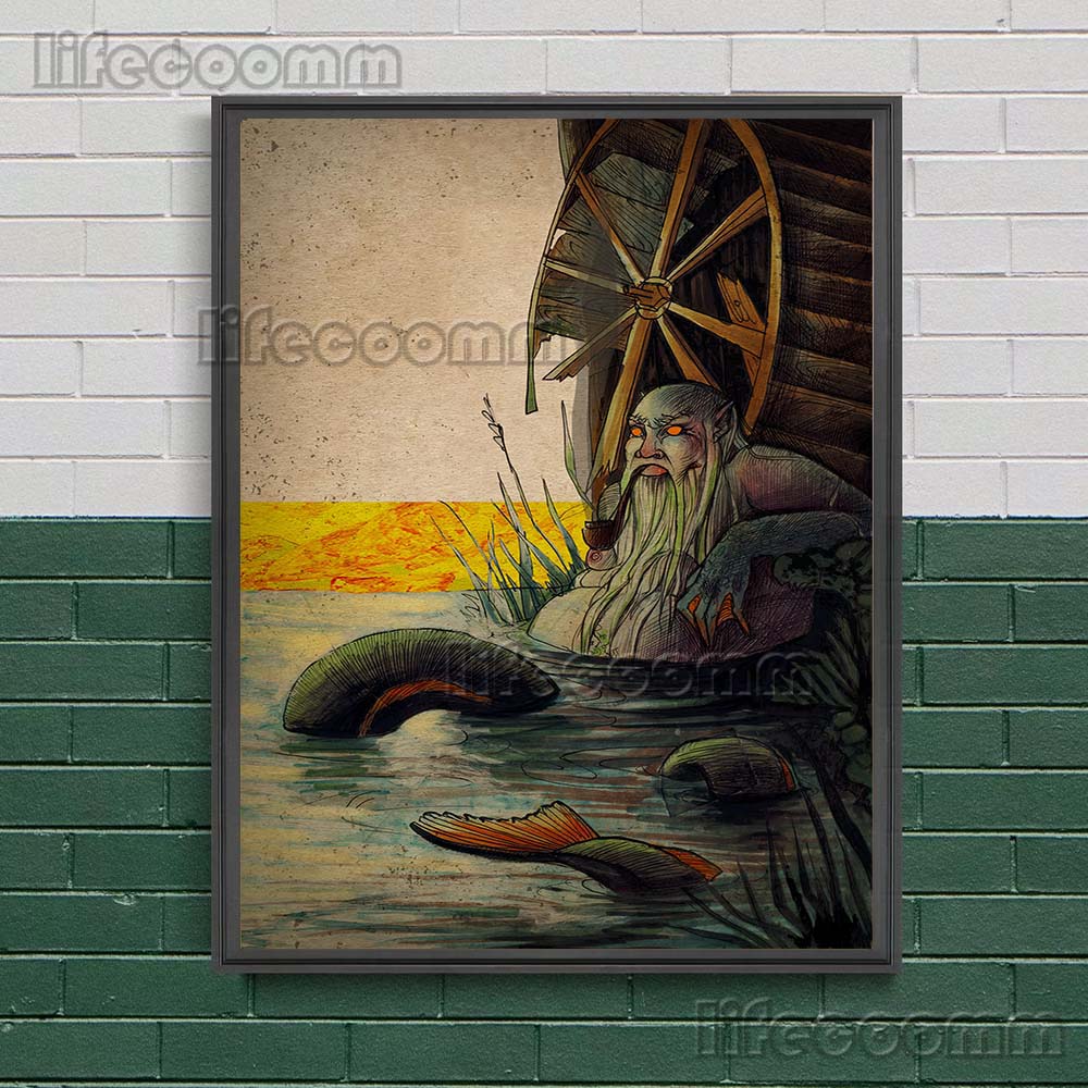 Mysterious Creature In Slavic Mythology Vintage Wall Art Canvas Painting Kikimora,Vodyanoy,Lady Midday Art Poster Prints Decor No Frame