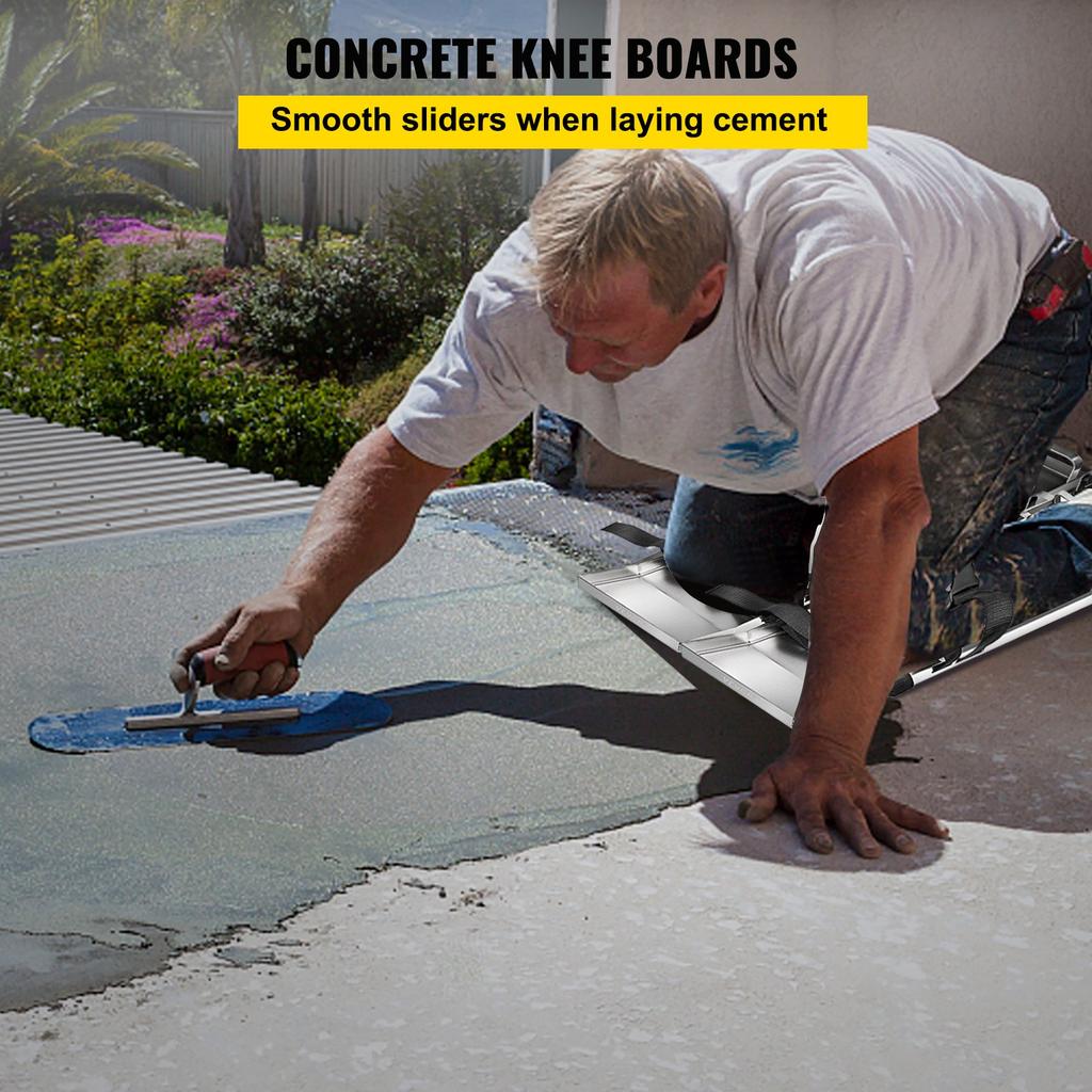 VEVOR Concrete Knee Boards 30'' X 8'' Slider Knee Boards, Kneeler Board Stainless Steel Kneeboards