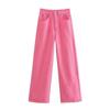Straight High-waisted Jeans Female Students Loose Retro Wide-leg Mopping Pants Trend